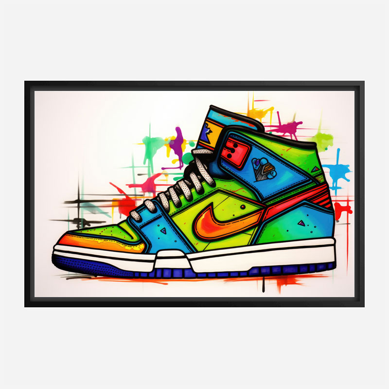 Air Jordon Sneakers Graffiti Style 2 Wall Art